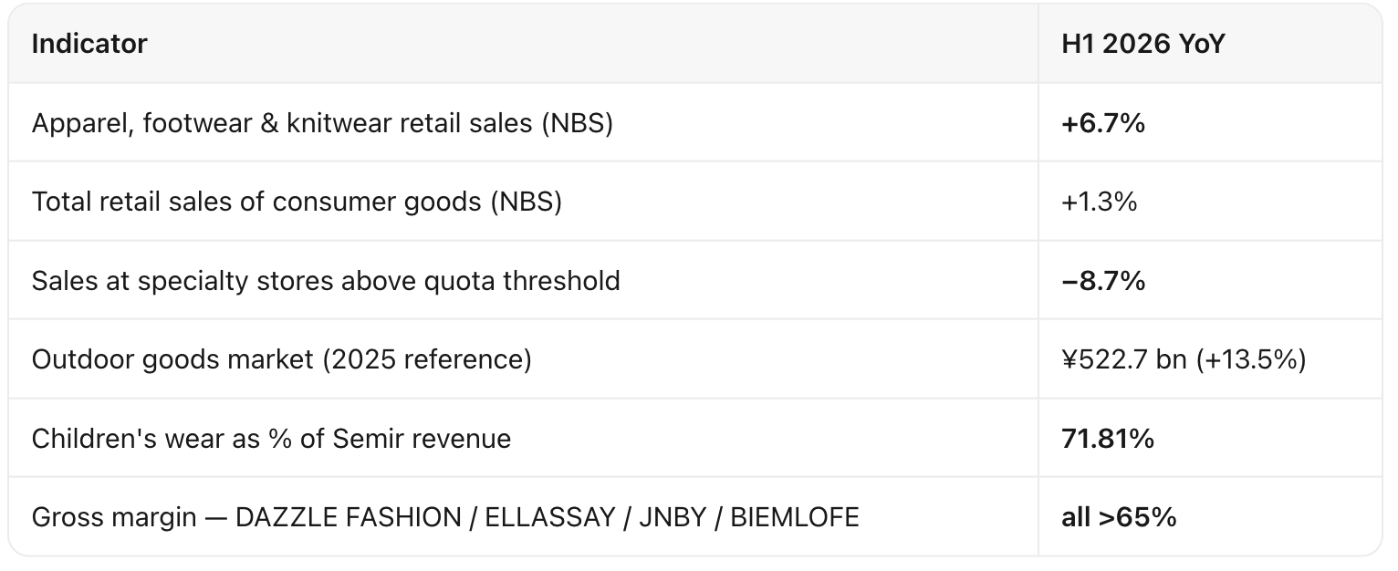 China apparel market